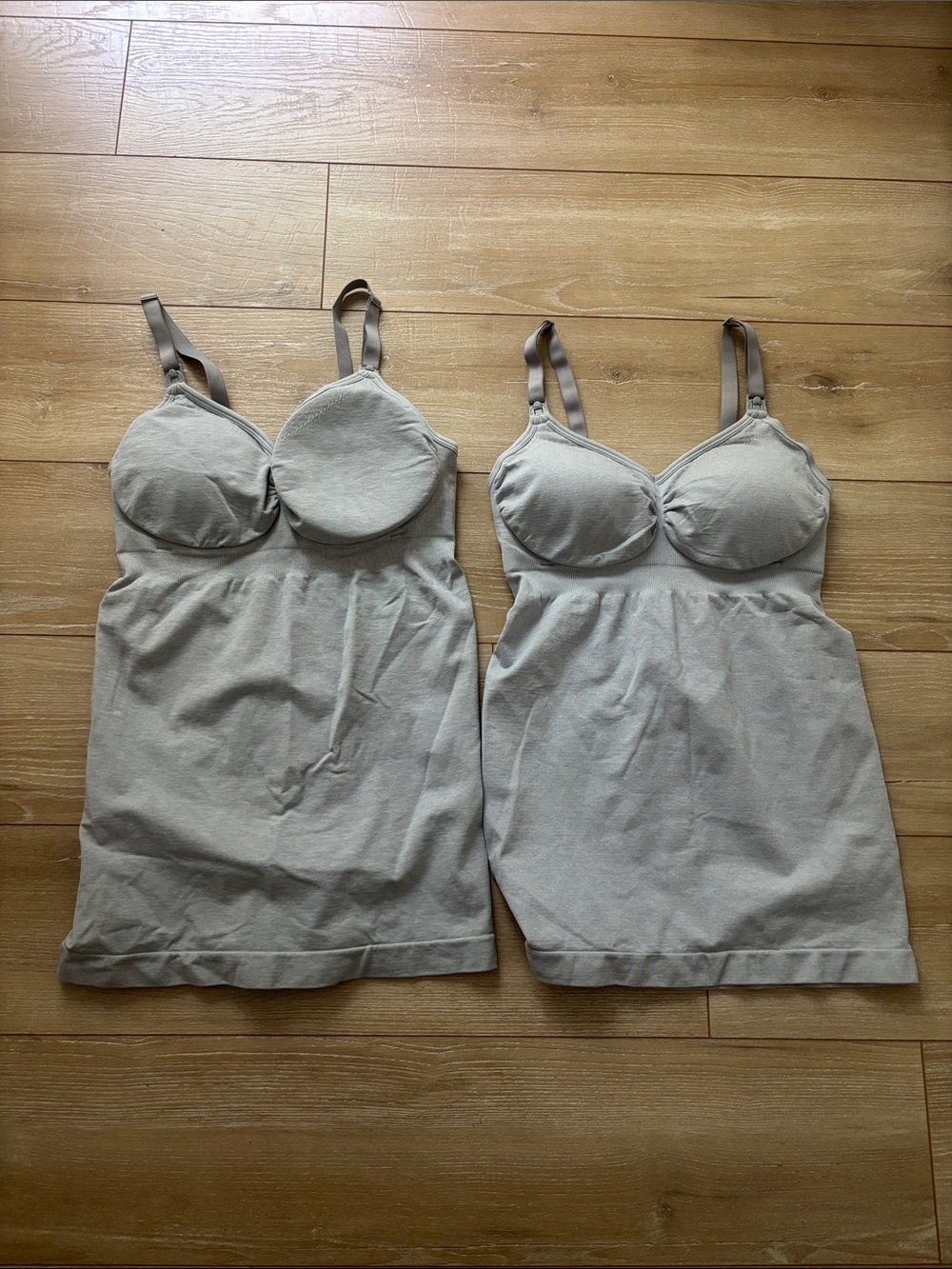 Bravado Light Gray Nursing Clip Down Tanks